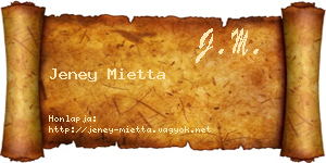 Jeney Mietta névjegykártya